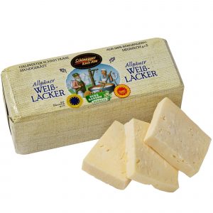 Artikel-Nr. 1501<br>ALLGÄUER WEISSLACKER G.U., Halbfester Schnittkäse aus Deutschland, 400 g