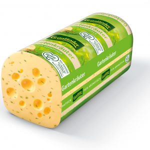 Artikel-Nr. 1949<br>GRÜNLÄNDER GARTENKRÄUTER, Schnittkäse aus Deutschland, 2,9 kg