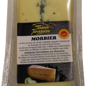 Artikel-Nr. 2397<br>MORBIER AOP LE MONTAGNON, Halbfester Schnittkäse aus Frankreich, 220 g