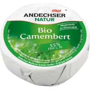 Artikel-Nr. 3724<br>BIO CAMEMBERT ANDECHSER, Weichkäse aus Österreich, 100 g