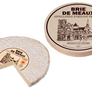 Artikel-Nr. 5632<br>BRIE DE MEAUX 3/4 GEREIFT HOLZ, Weichkäse aus Frankreich, 2,8 kg