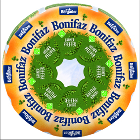 Artikel-Nr. 1944<br>BONIFAZ GRÜNER PFEFFER, Weichkäse aus Deutschland, 1,2 kg