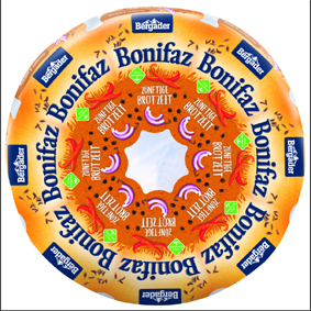 Artikel-Nr. 1947<br>BONIFAZ ZÜNFTIGE BROTZEIT, Weichkäsezubereitung aus Deutschland, <br>1,2 kg