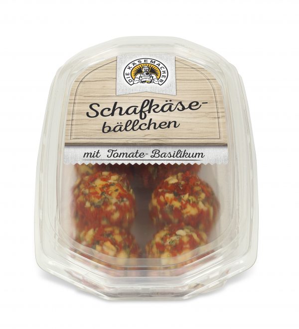 Artikel-Nr. 3068<br>SCHAFKÄSE BÄLLCHEN TOMATE-BASILIKUM, Frischkäsezubereitung aus Österreich, 100 g