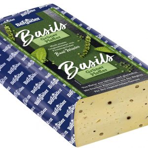 Artikel-Nr. 0344<br>BASILS GRÜNER PFEFFER BROT, Halbfester Schnittkäse aus Deutschland, 1,7 kg