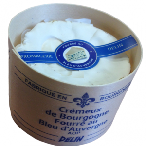 Artikel-Nr. 2144<br>CRÉMEUX DE BOURGOGNE BLEU D'AUVERGNE AOP, Käsekomposition aus Frankreich, 100 g